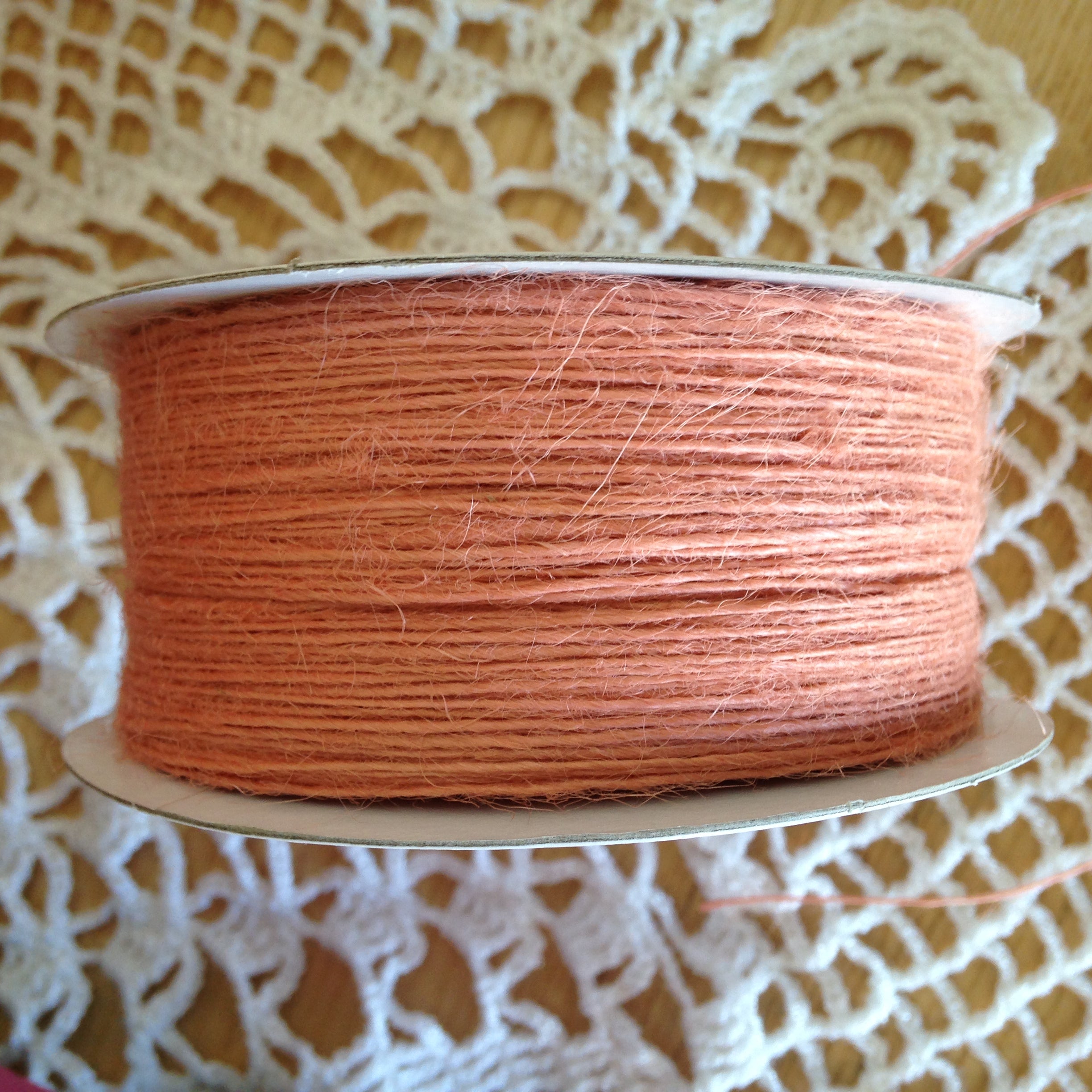 004 Creative Impressions Jute Twine String PEACH 4yards - Image 1