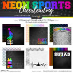 Neon Sports CHEERLEADING KIT 12"X12" Scrapbook Paper 12 Sheets
