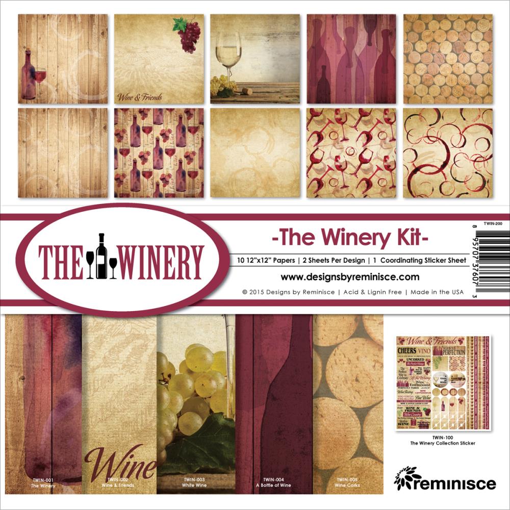 02274CA6-F9BD-4BF8-9484-77B8D5CEB3F6 Reminisce THE WINERY 12"X12" Kit Scrapbook Paper Pack 10 pc. - Image 1