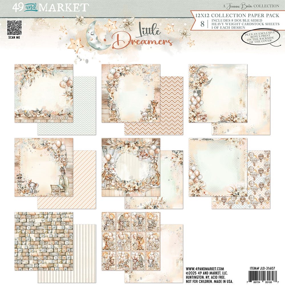 0511C303-D263-494F-84F9-F1B9327F298C 49 and Market LITTLE DREAMERS 12X12 Collection Paper Pack - Image 1