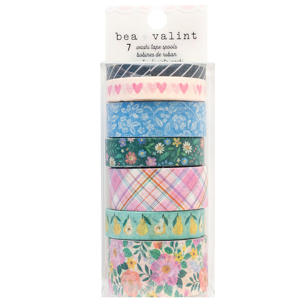 09DCA270-5446-4998-AA44-9731BFC911F6 Bea Valint POPPY & PEAR Washi Tape 7 Rolls - Image 1