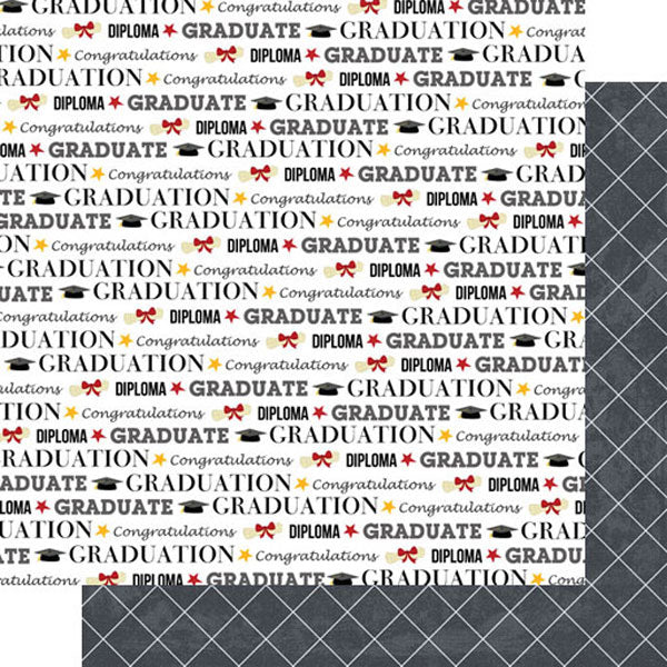 0B7EFE19-FDDE-4009-A321-B7D57EC7B0DF GRADUATION PRIDE WITH DIAMONDS 12"X12" Scrapbook Customs Paper - Image 1