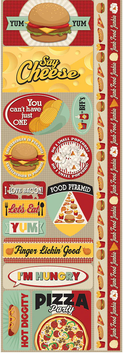 0F554EC6-9D98-416B-9150-49F874297B9C.jpg Reminisce Signature Series FAST FOOD Diecut Stickers 16pc - Image 1