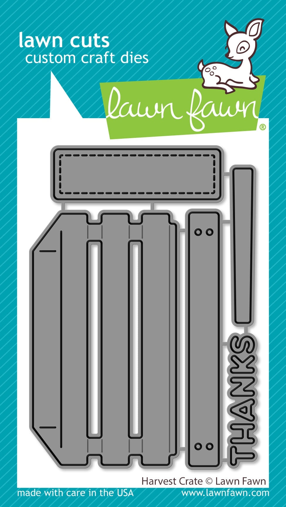 0FE0B35C-0863-4E51-93A9-290231355989 Lawn Fawn Cuts HARVEST CRATE Custom Craft Dies 4pc - Image 1