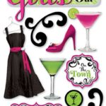 Paper House GIRLS NIGHT OUT 3D Scrapbook Sticker