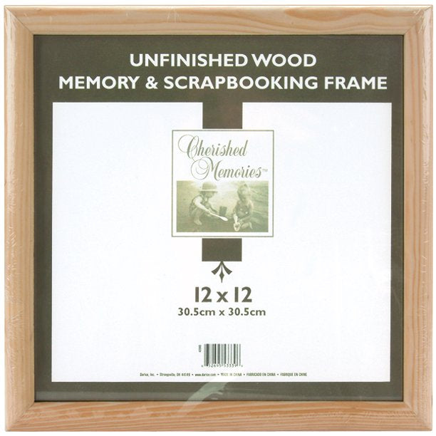 10971B39-4F07-4D93-B9EA-B1E47B8C81DC Darice Unfinished Wood MEMORY & SCRAPBOOKING FRAME 12x12 - Image 1