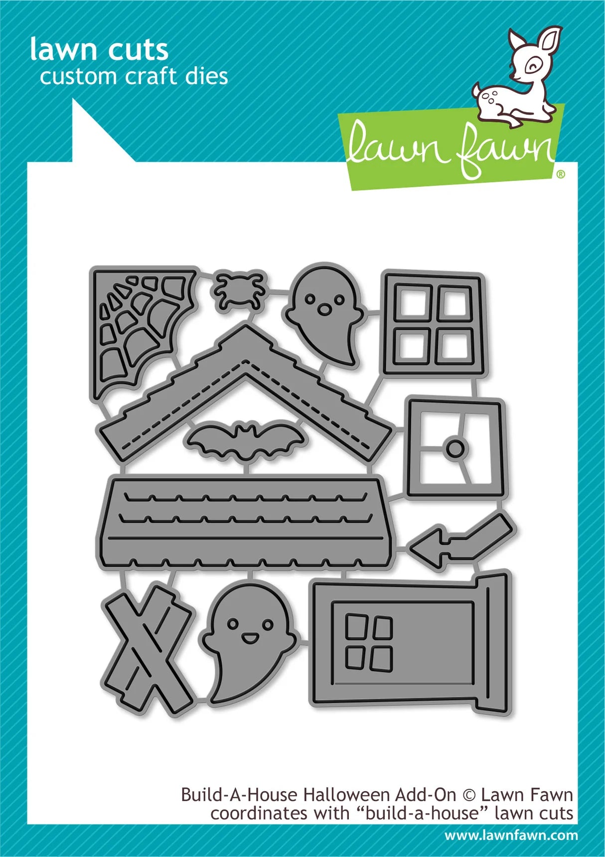 113F55FF-A940-4B5F-9D5D-4C602C3CCC75.jpg Lawn Cuts BUILD A HOUSE HALLOWEEN ADD-ON Custom Craft Dies 12pc - Image 1