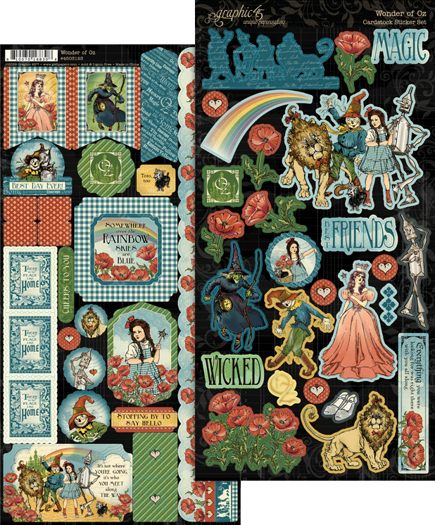 11FD64A8-6462-4CFC-92E9-9796C54D8C12 Graphic 45 WONDER OF OZ Cardstock Sticker Set - Image 1