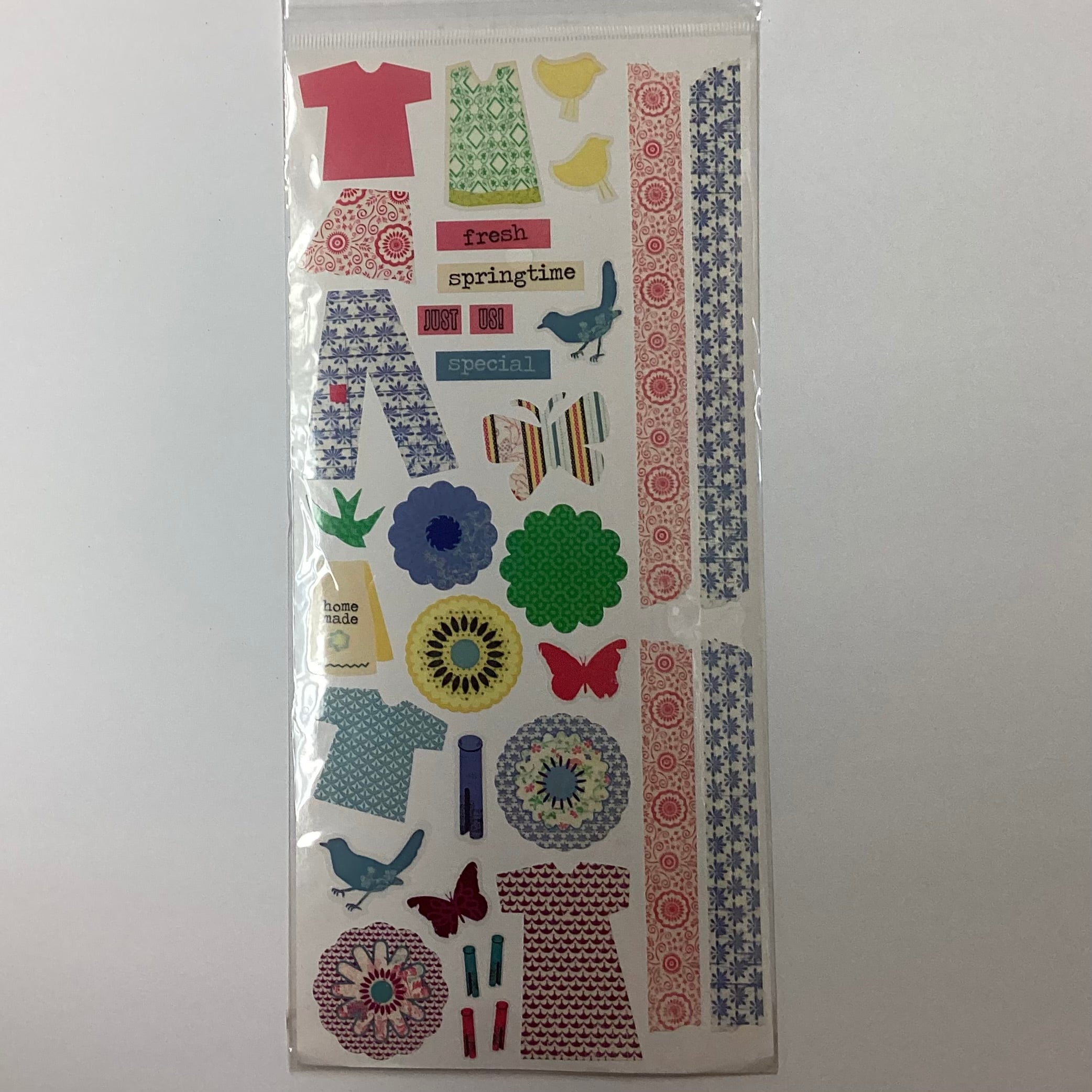 124A2A7C-399C-4417-BA74-6ED1AB8CA68F Scrapbooksrus HOMEMADE SPRINGTIME Stickers 34pc - Image 1
