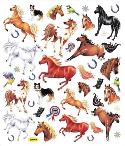 129895PR-IT-IM Sticker King THOROUGHBRED HORSES Foil Stickers 30pc - Image 1