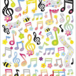Sticker King SPRING MUSIC NOTES Foil Stickers 50pc