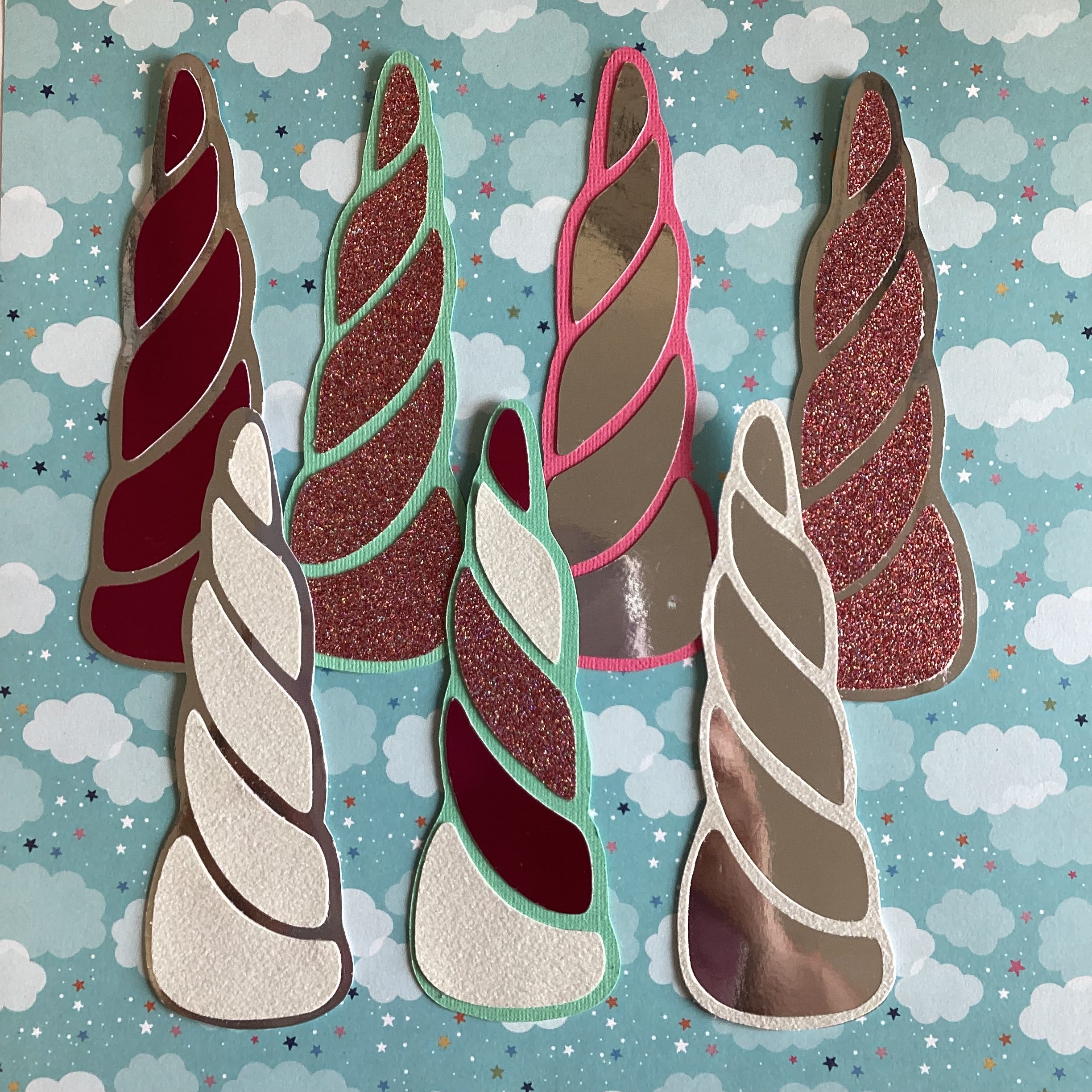 12A230F2-166D-4842-9B0E-564E9210685F Scrapbooksrus UNICORN HORN DieCut Embellishment - Image 1