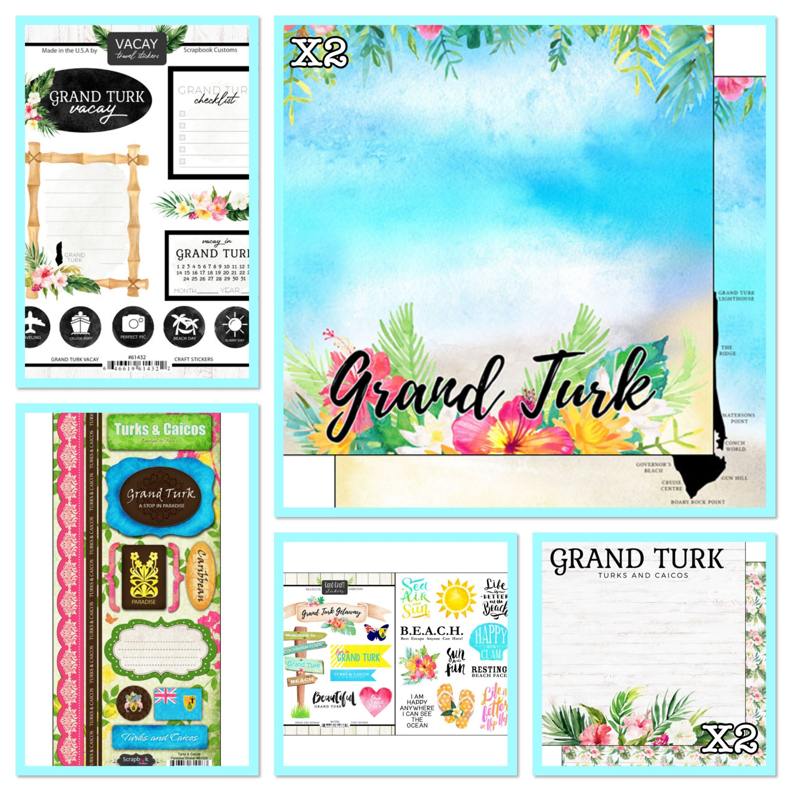 13B4528D-ACC4-4669-A694-C88BC3699E1B.jpg Scrapbooksrus GRAND TURKS AND CAICOS 12”X12” Scrapbook Kit - Image 1