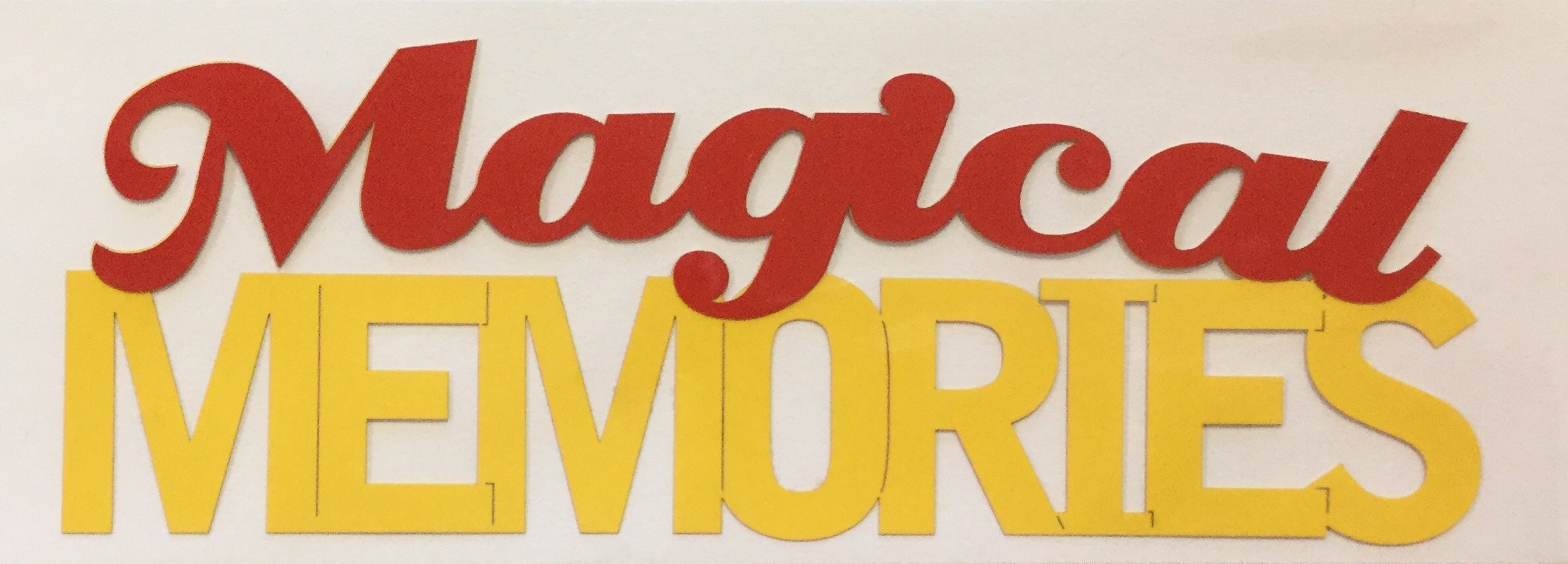 14B37DE9-659C-4E1C-B305-E82C21BE2EC8 Arched Pride MAGICAL MEMORIES Disney Travel Laser Cuts 3"X9" - Image 1