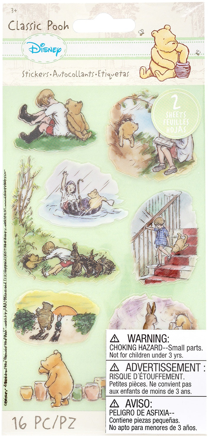 1698A58A-45CA-49E4-8411-31484744FE58 Ek Success CLASSIC POOH Classic Stickers 16pc - Image 1