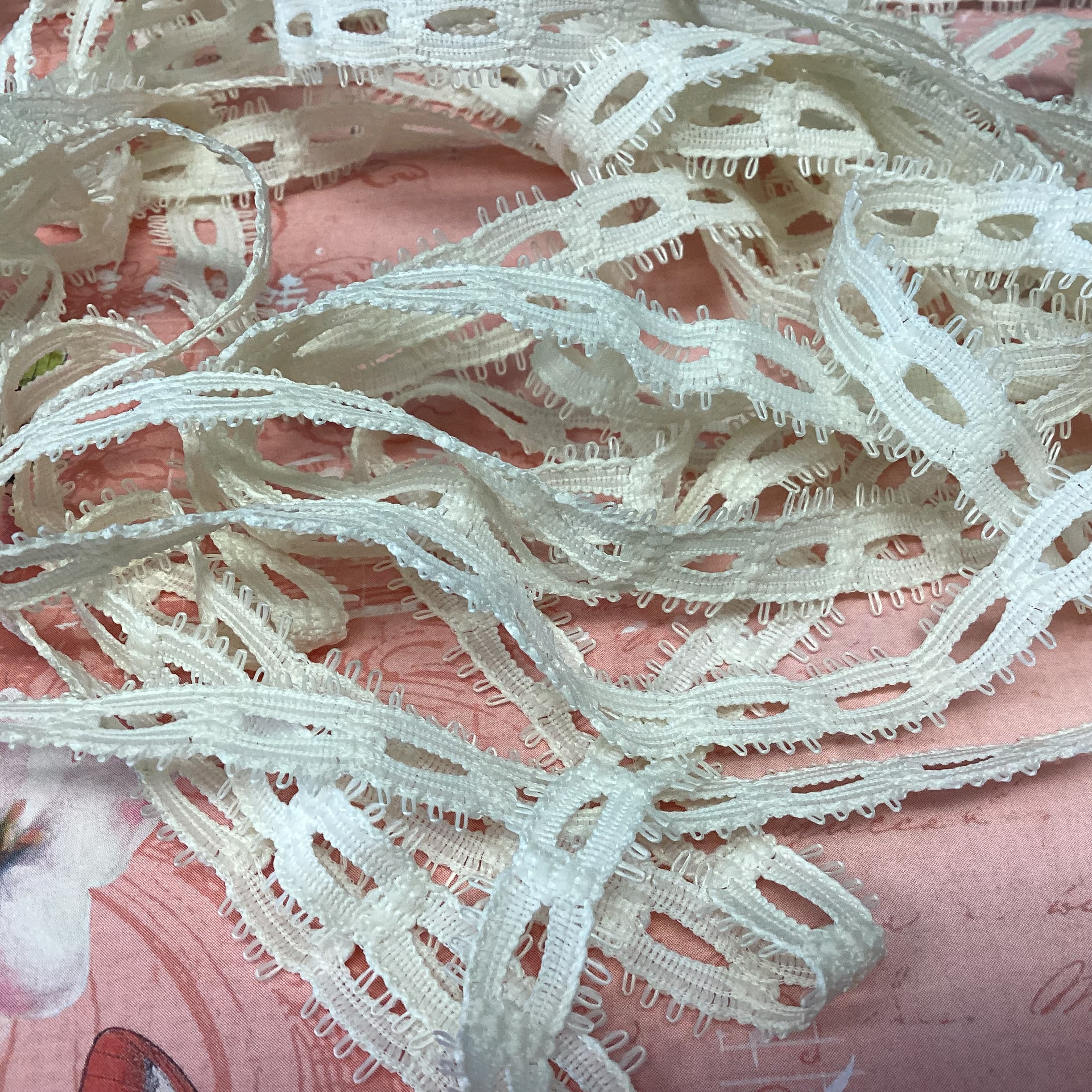 178F6925-9121-4210-84B9-26F14A04B7B9 Scrapbooksrus Vintage CREAM EYELET LOOP EDGE Ribbon Trim 0.5”X2yd - Image 1