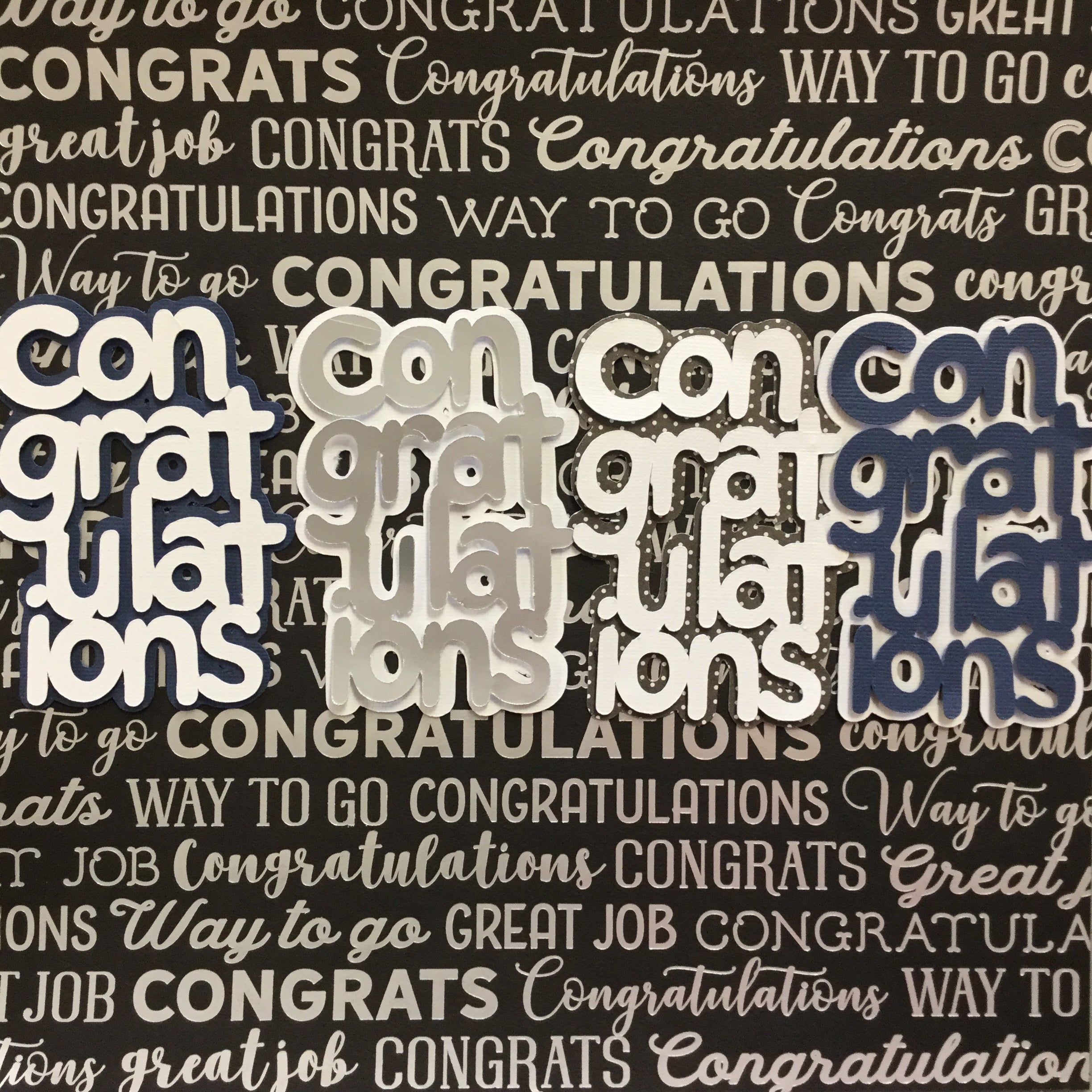 17A69C2E-0755-4797-B6E4-691211DE64E9 CONGRATULATIONS Custom Scrapbook Die Cut Embellishments - Image 1