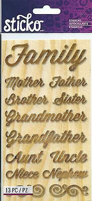1B02307F-E16E-4D12-8C22-279119845AE0 Ek Success FAMILY WOODCUT Sticko Stickers 13pc - Image 1