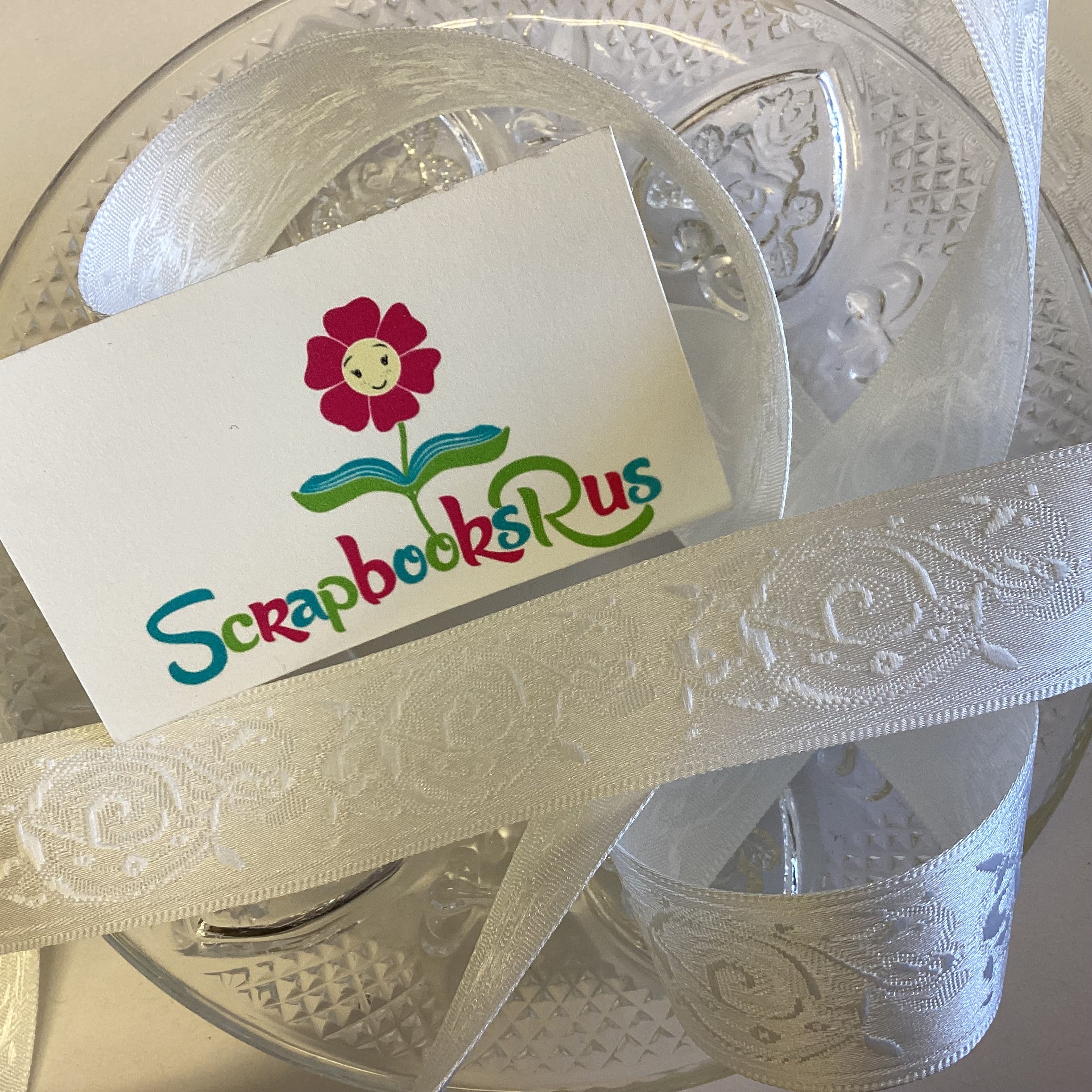 1B78F3CD-3929-4EDD-9B0D-D13471625E94 May Arts 7/8" EMBROIDERY SATIN WHITE Ribbon 1 yard - Image 1