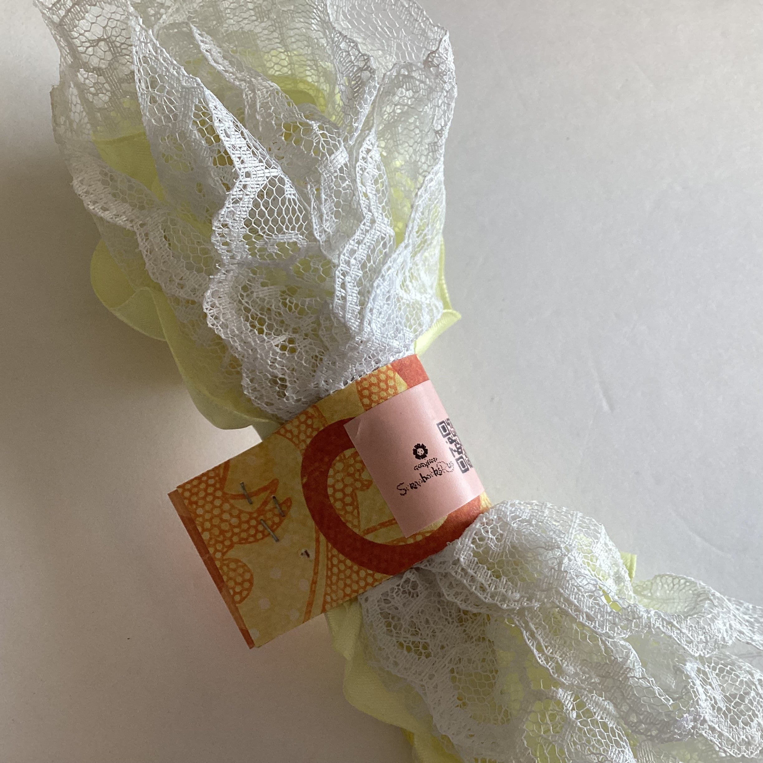 1CA222EB-7FF0-4AE6-B3D1-D67E9BFCF36A Scrapbooksrus Vintage YELLOW SATIN EDGE LACE Ribbon Trim 2”X1yd - Image 1