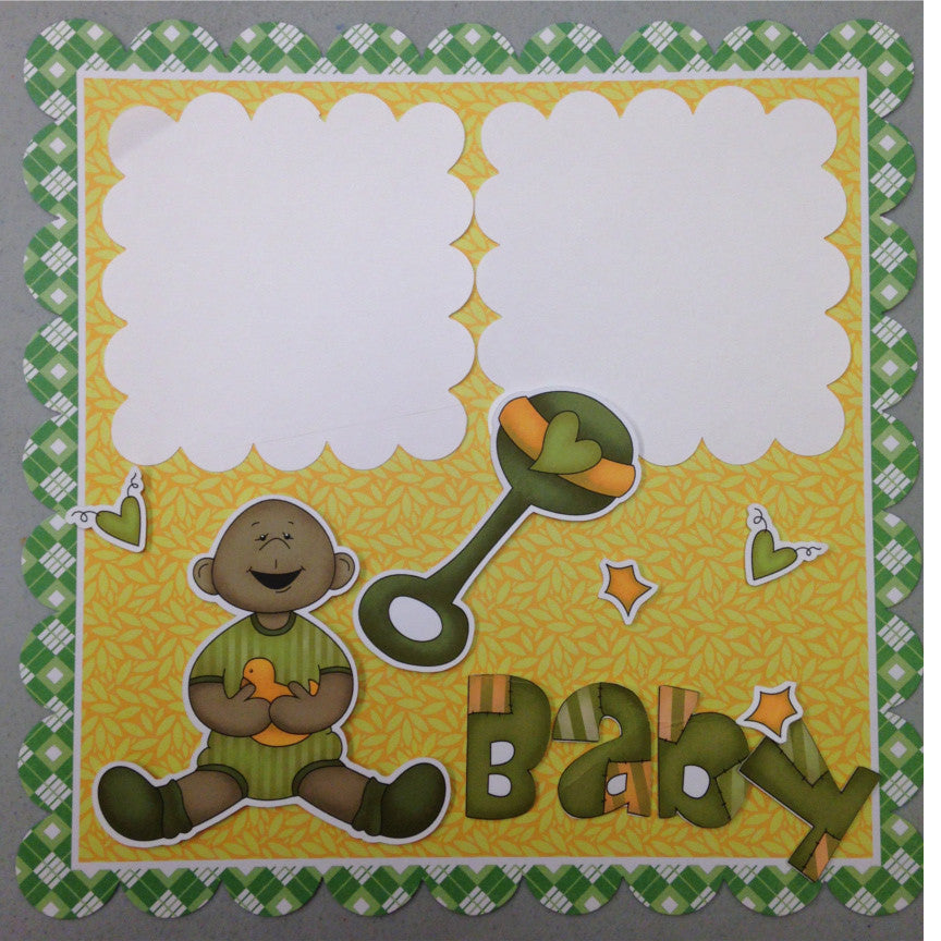 2014-05-09_2014-05-09_001_008 Page Kit African American BABY BOY GREEN (2) 12x12 Scrapbooks - Image 1