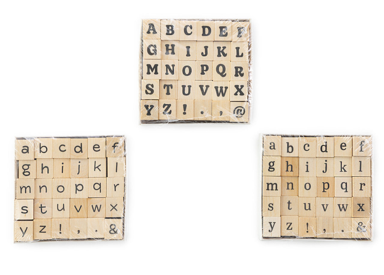 20A744C4-15F2-4288-BF51-BF4EDC769C71 American Crafts ALPHABET Wood Mounted Rubber Stamps - Image 1