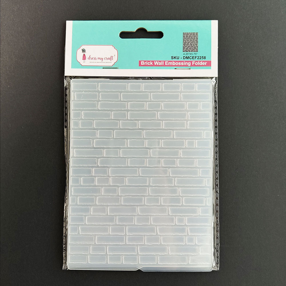 21790A8C-4BD4-4B2C-82AB-3555B208FBF8 Dress My Craft BRICK WALL Embossing Folder - Image 1
