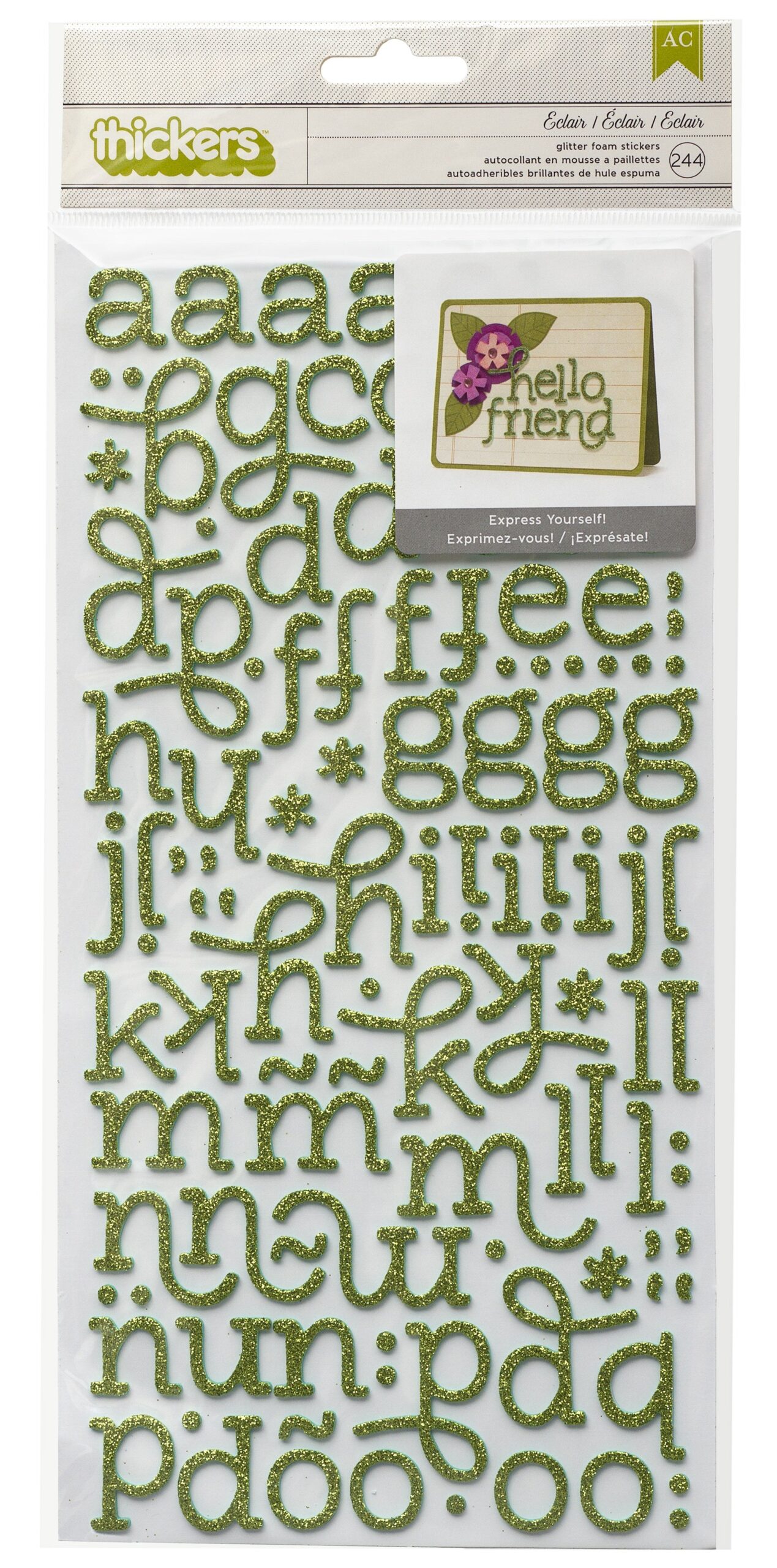 219998PK Thickers ECLAIR Cucumber Glitter Foam Letter Stickers - Image 1