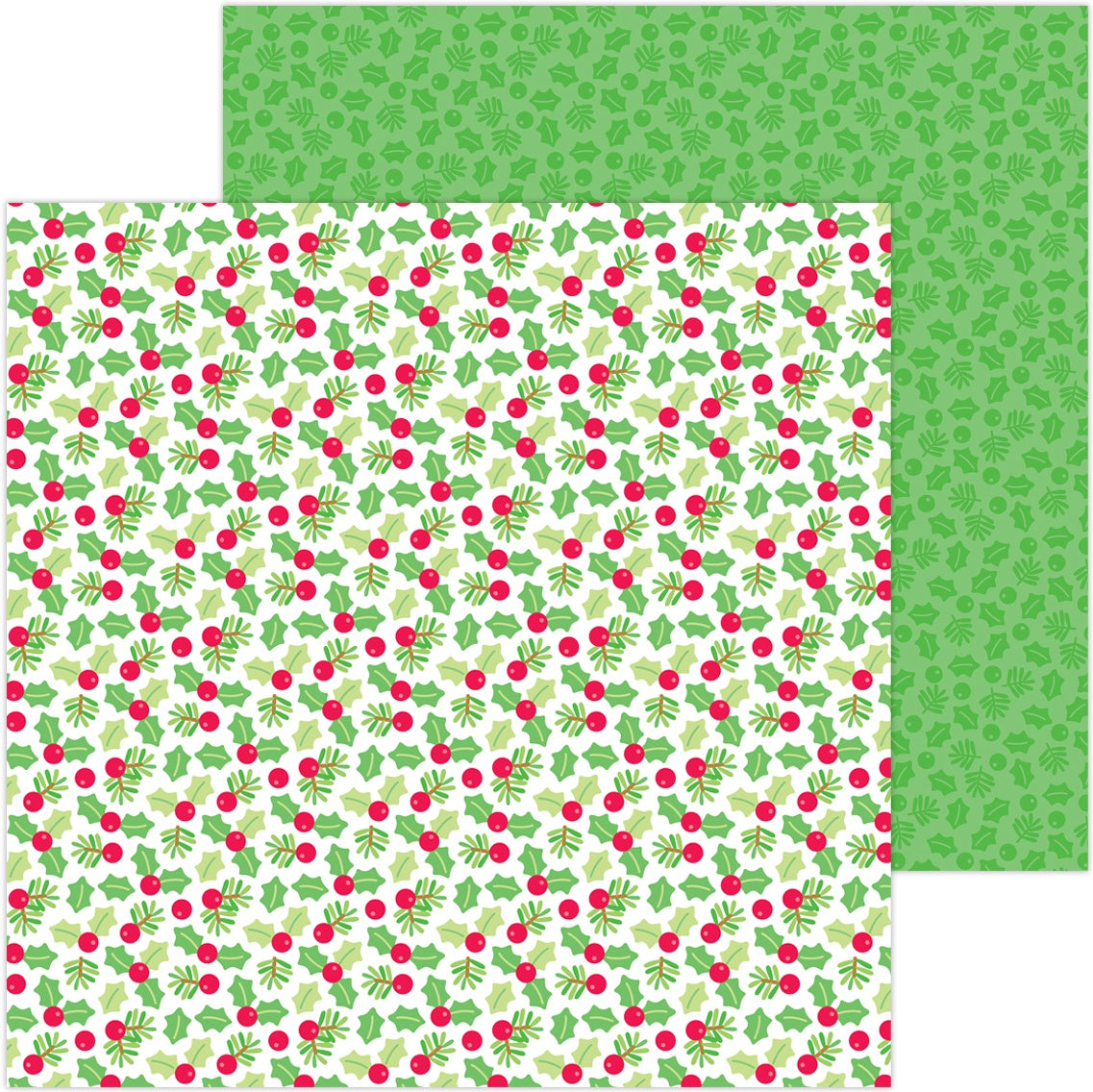 22D982C3-E886-4186-87F8-E2042B543201 Doodlebug Christmas Magic BERRY MERRY 12"X12" Cardstock Paper - Image 1