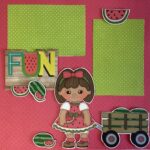 Premade WATERMELON FUN 12"X12" Scrapbook Page