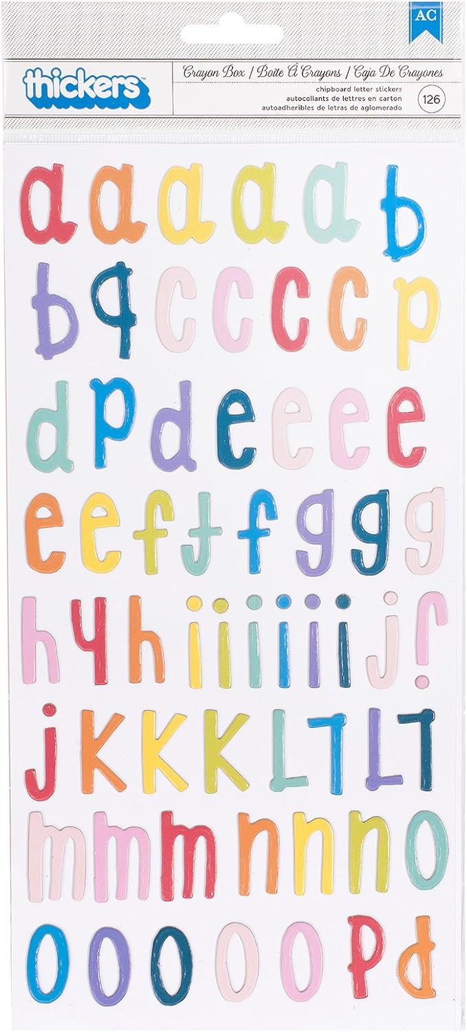 2354F502-C08C-41F8-B295-AE1F2D737679 Thickers Shimelle Box Of Crayons CRAYON BOX Chipboard Letter Stickers - Image 1