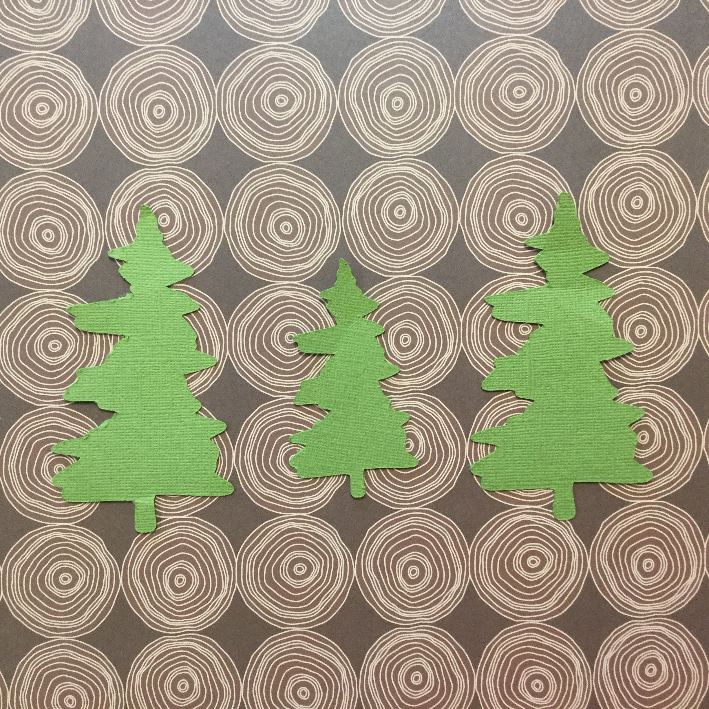 239172FA-E0CA-4EE7-B18F-B2BE72BB0C1F TREES Custom Scrapbook Die Cut Embellishments Green - Image 1