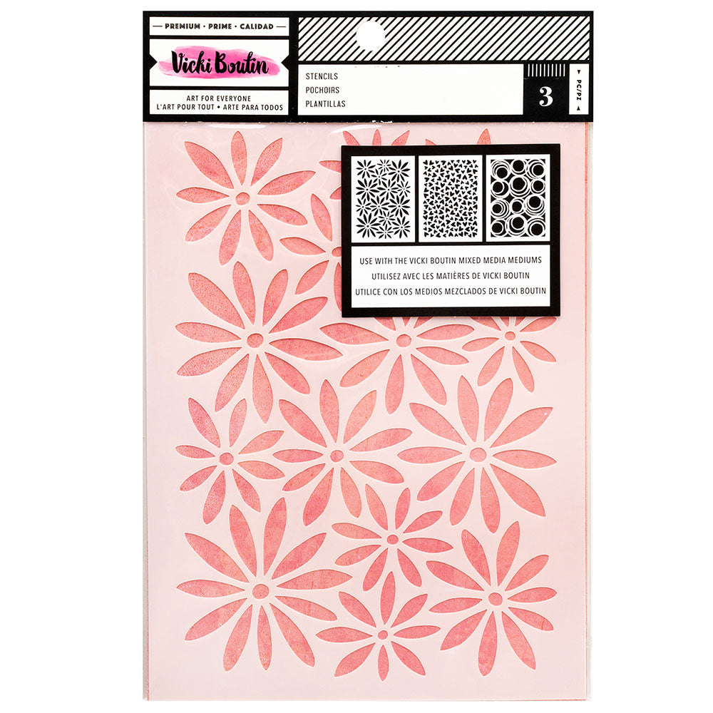 23EA06A3-2A90-491F-ACBC-828900F2D639 Vicki Boutin ART FOR EVERYONE Mixed Media Stencils 3pc - Image 1