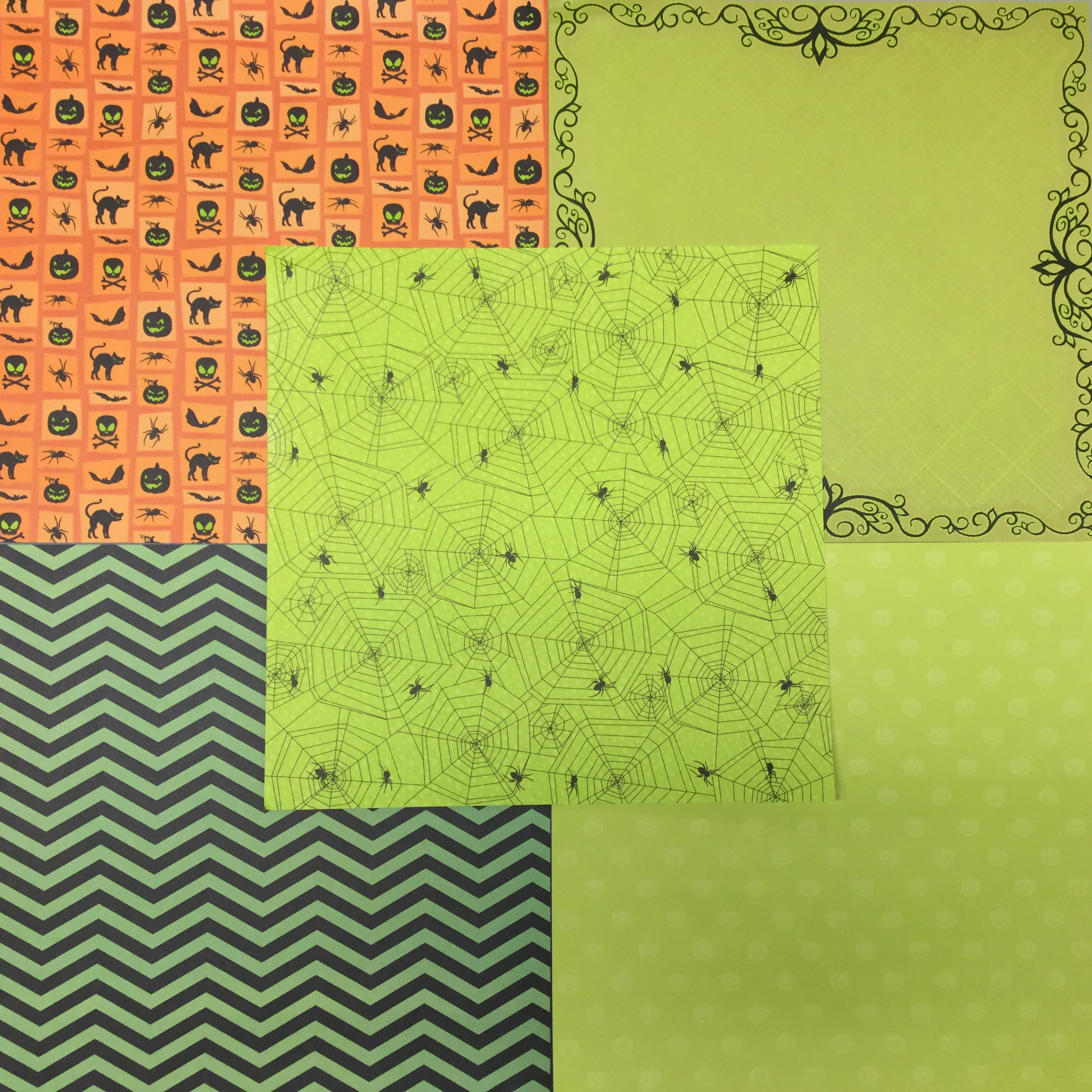 243397F7-F025-4AC6-902B-BCC2BFD79DAD Sale HALLOWEEN Themed Lot 6pc Scrapbook Pack - Image 1