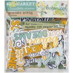 49 and Market BOTANICAL BUZZ Chipboard Words 32pc