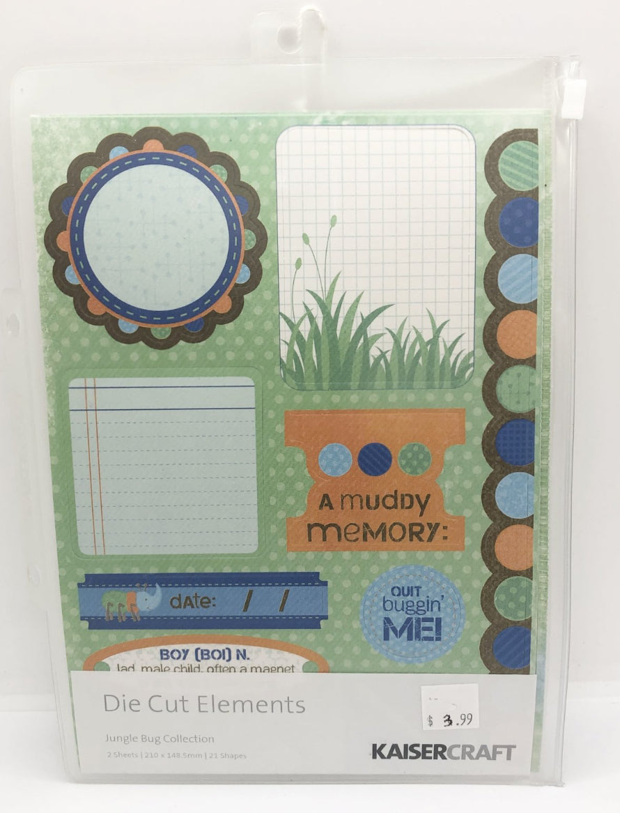 255F39A2-F925-4469-8DAB-74B41D706DC4 Kaisercraft JUNGLE BUG Die Cut Elements 21pc - Image 1