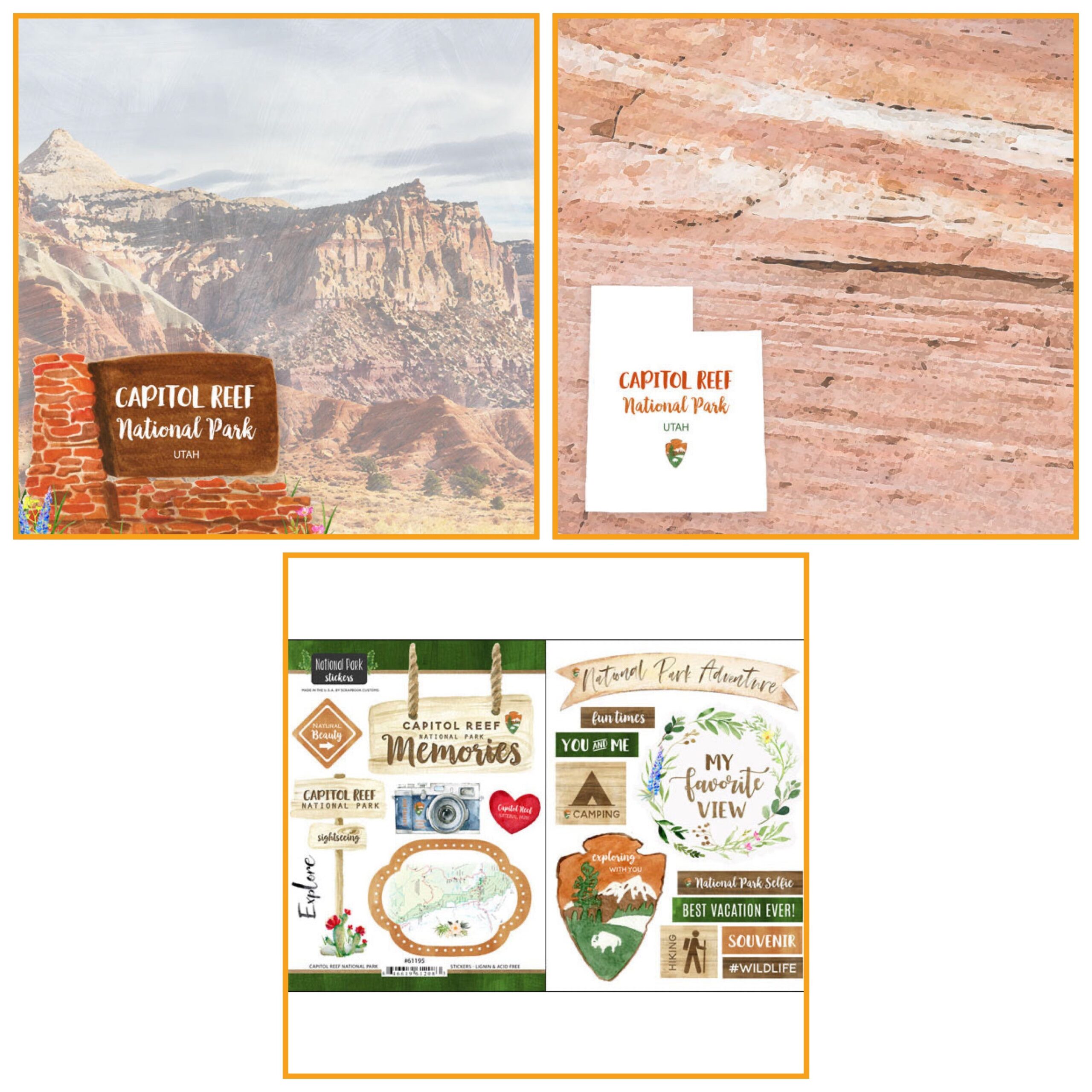 26546A40-ABF5-437F-BAEF-28B828B80605 CAPITOL REEF KIT 2 Papers and Stickers 3pc - Image 1