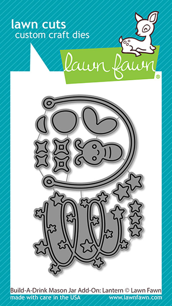 274A5CA0-B180-451D-9F1D-2465685E27D4 Lawn Fawn Lawn Cuts BUILD A DRINK MASON JAR LANTERN ADD-ON Custom Craft Dies 10pc - Image 1