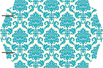 27AEEB2F-CC1D-4AD1-A6A8-57F66CD6E3D9 My Mind’s Eye Lush TURQUOISE DAMASK 6”x9” Chipboard Album - Image 1