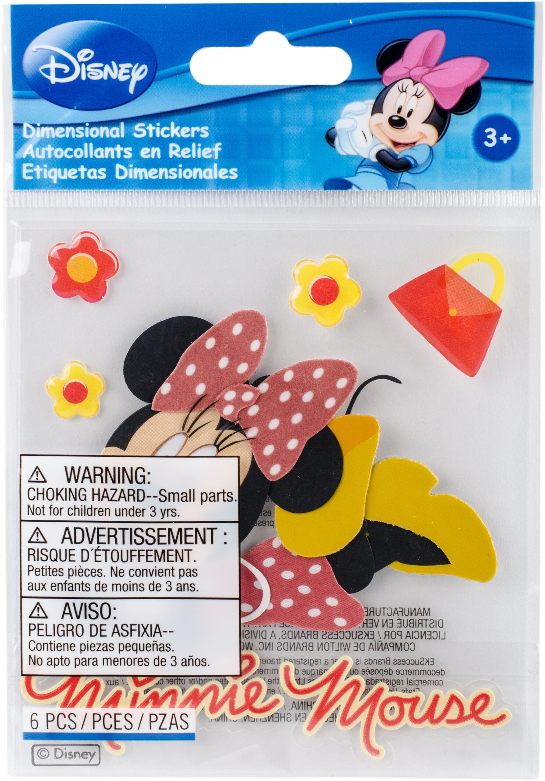 286968PK Ek Success Disney MINNIE Stickers 6pc - Image 1