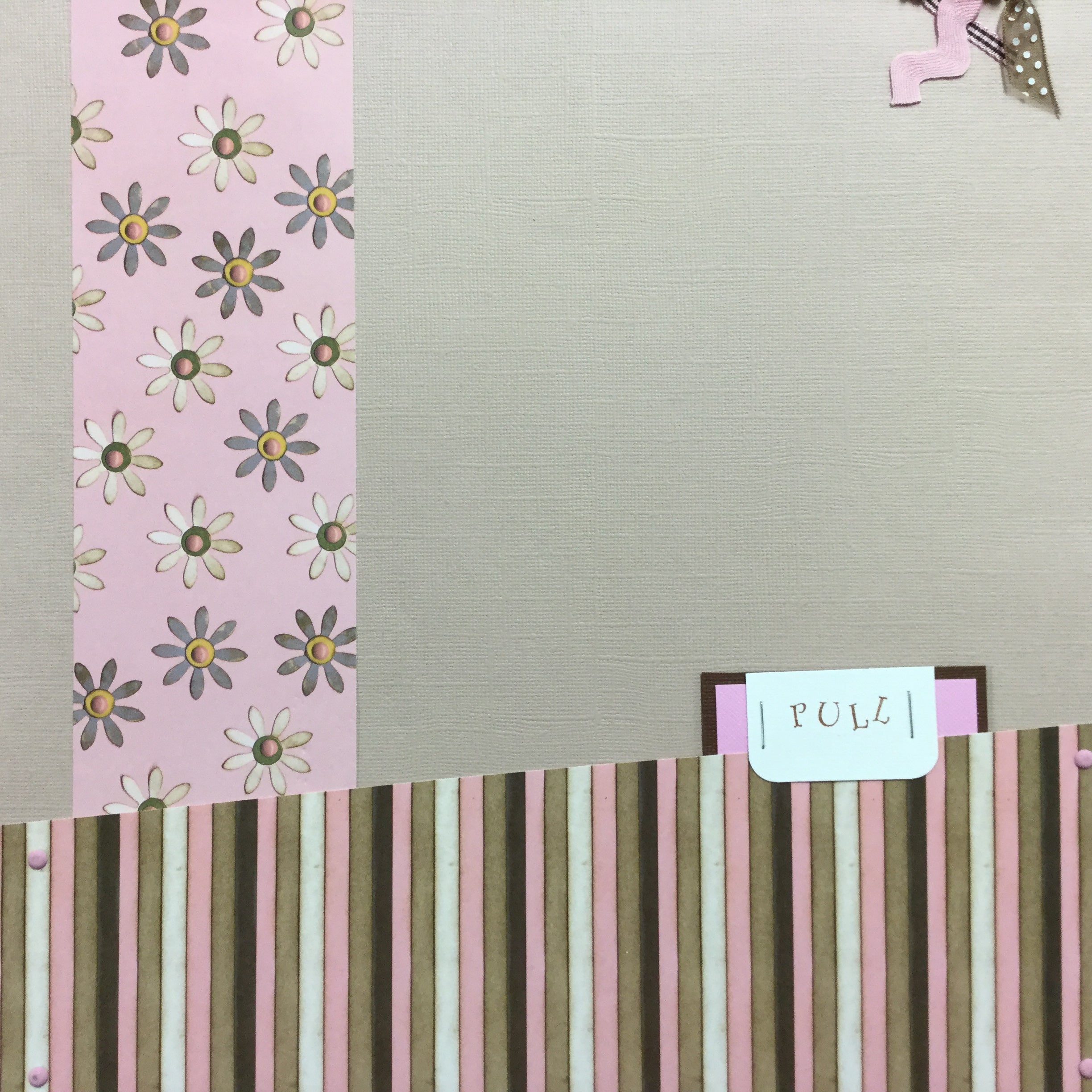 28BE3B19-2EFB-4BE1-B624-47D504AE3872 Premade Pages $2.00 PINK & BROWN FLORALS 12"X12" Scrapbook Pages - Image 1