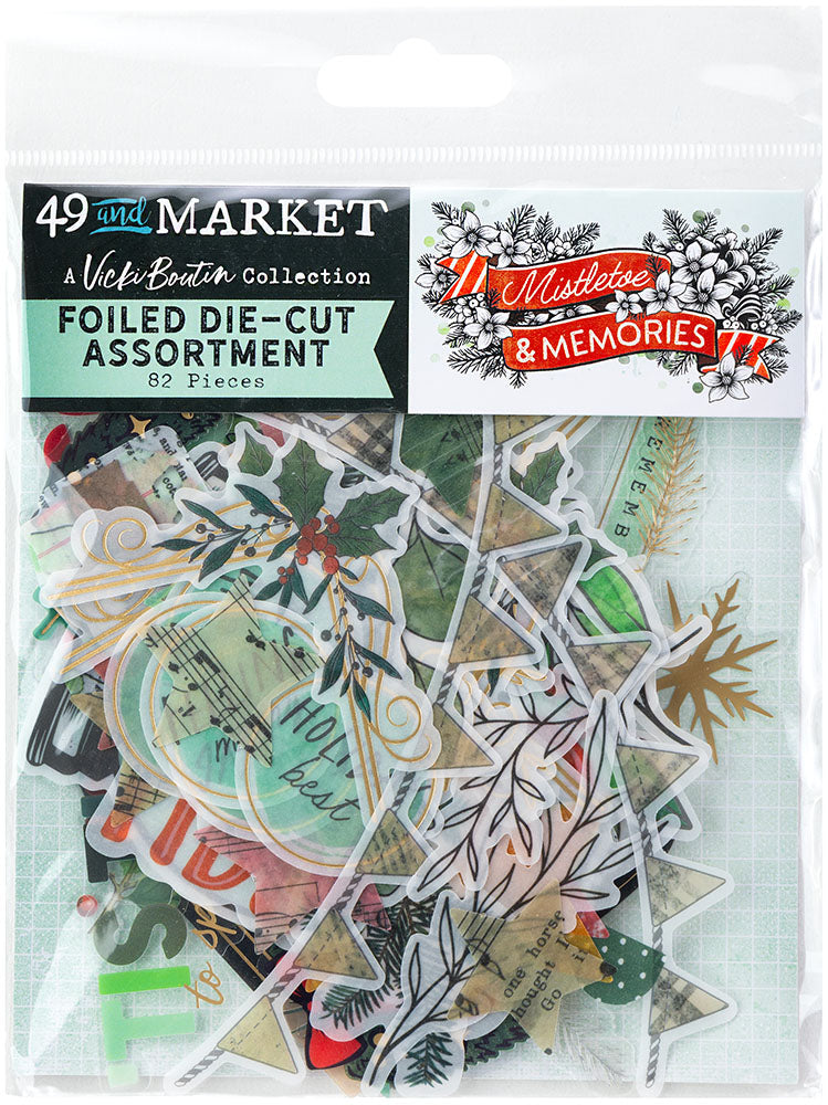 29AAD99F-5F29-4DF4-9050-5BD77DF77506 49 and Market Vicki Boutin MISTLETOE & MEMORIES Foiled Die-Cut Assortment - Image 1