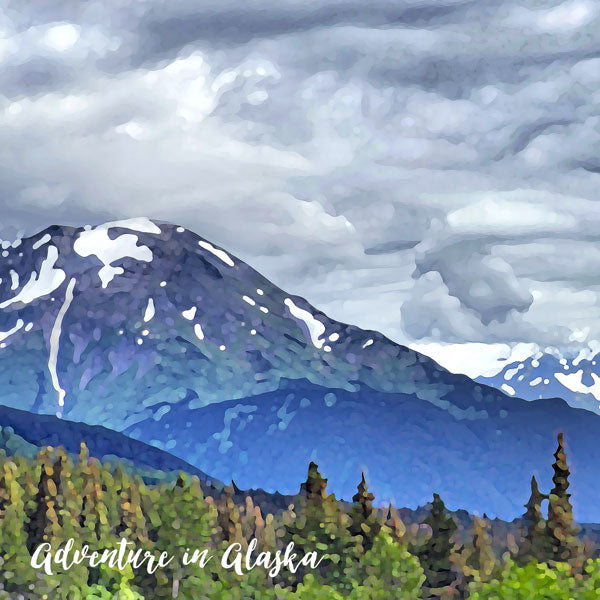 29C92AC2-C984-48DD-A2FE-4354D9B585DE ALASKA ADVENTURE LEFT WATERCOLOR 12X12 Paper Scrapbook Customs - Image 1