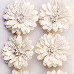 Little Birdie ASTRA IVORY PEARL Handmade Flowers 6pc