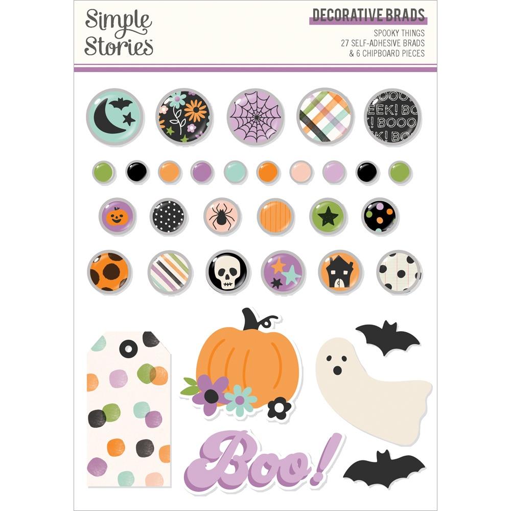 29D6B29F-7CFF-4366-8DE0-83155FC41641 Simple Stories SPOOKY THINGS DECORATIVE BRADS Stickers - Image 1