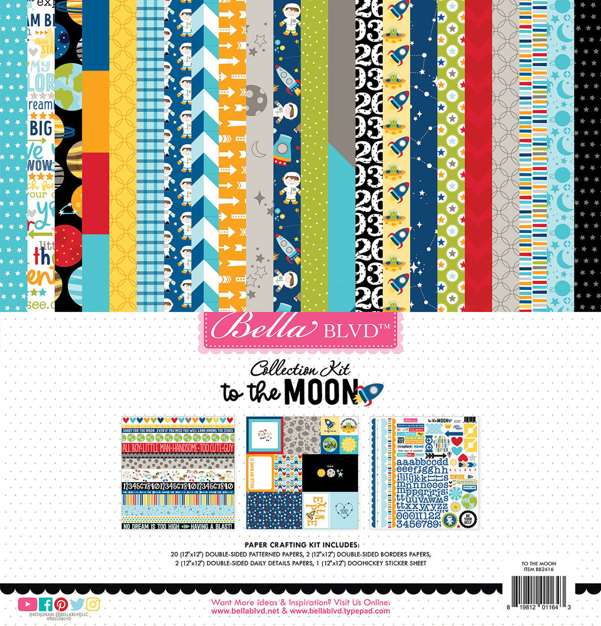 2A6FA869-7DAE-4BC0-9F1A-4CA248C77127 Carta Bella 12"x12" TO THE MOON 13pc COLLECTION KIT - Image 1