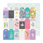 Pebbles Cool Girl TAGS 12”X12” Scrapbook Paper