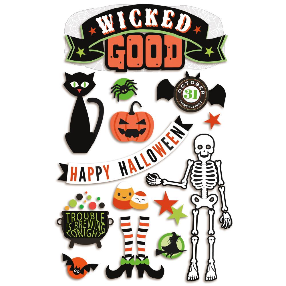2B41E65F-1AC7-4CD1-8835-3881F614416C Paper House WICKED GOOD Halloween Stickers 14pc - Image 1
