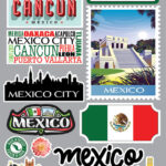 Reminisce Jet Setters MEXICO CANCUN DieCut Stickers 16pc