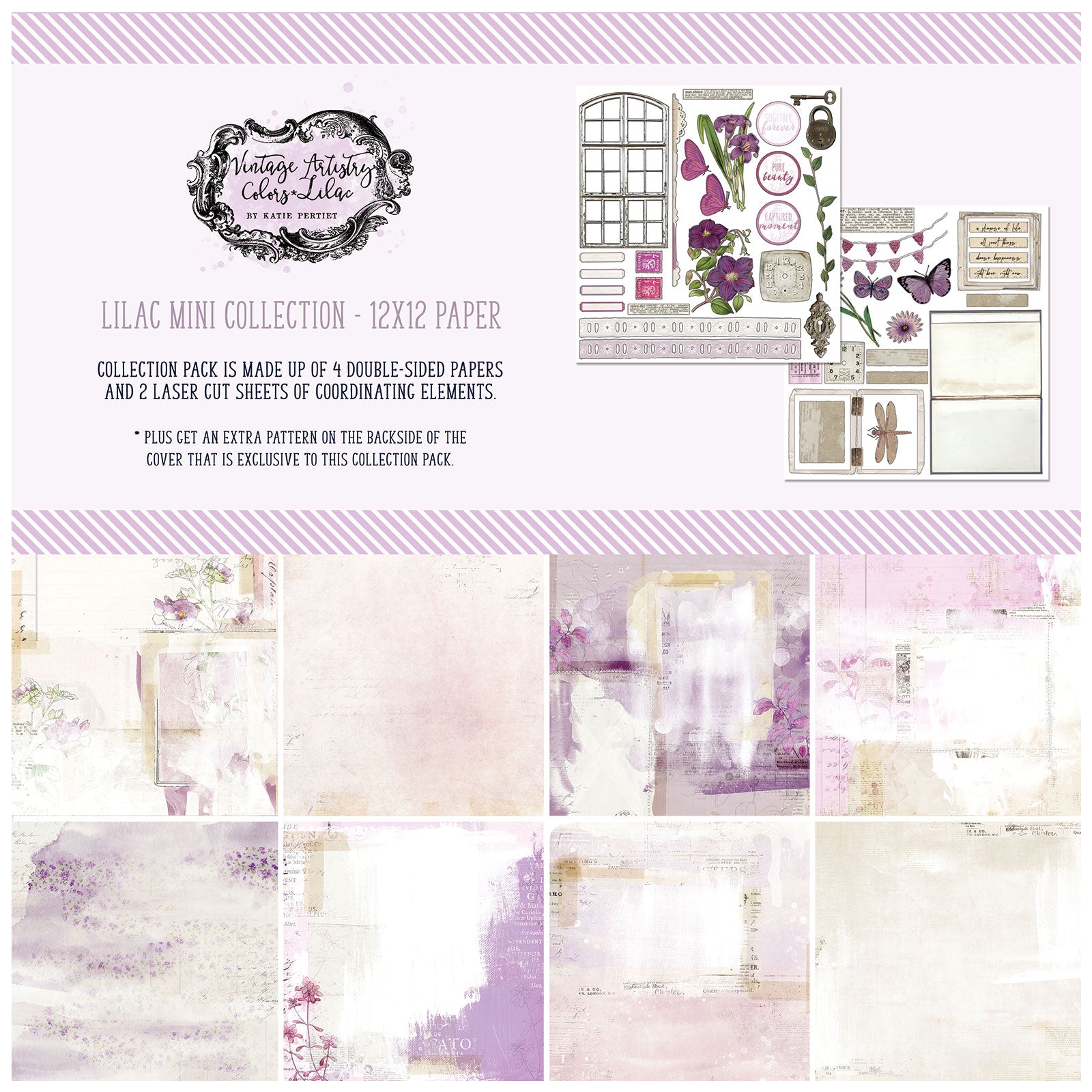 30652ED2-1E54-459C-B2CB-FDF22D05E78D 49 and Market Vintage Artistry LILAC Scrapbook Collection Kit 12"X12" - Image 1